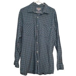 Men's Carhartt‎ Blue Plaid Button Down Collared Long Sleeve Shirt Size Large